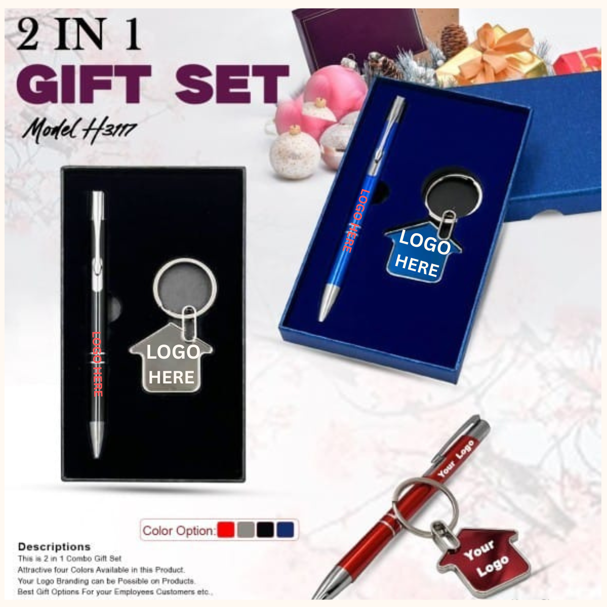 2 in 1 Pen & House Keychain Gift Set